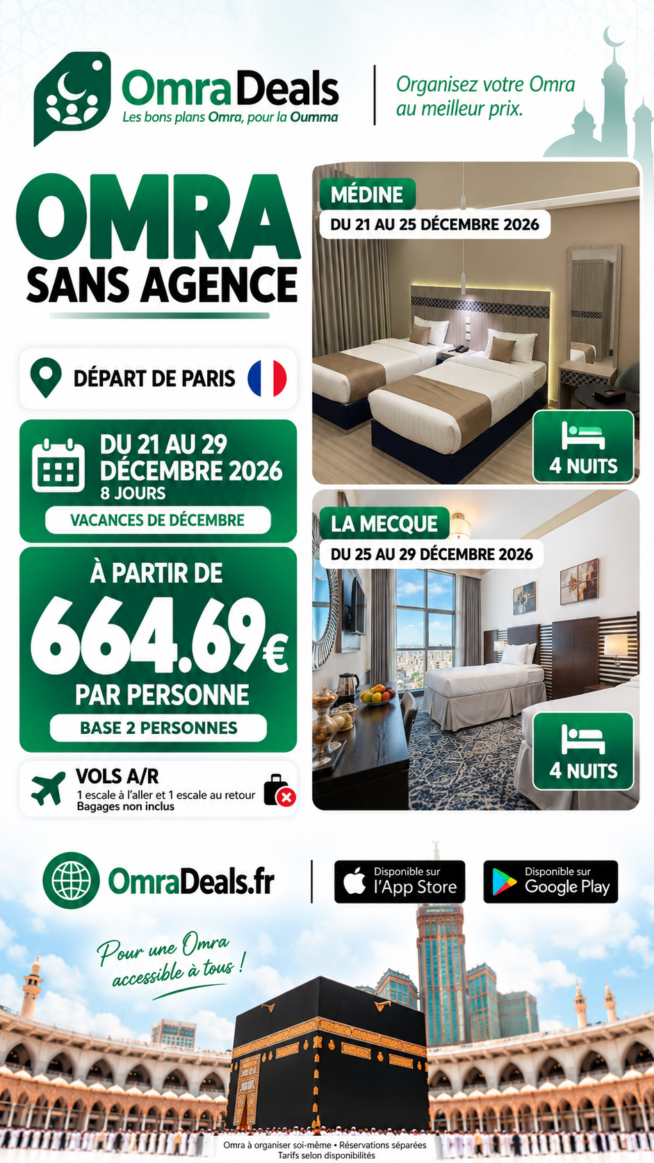 Omra sans agence pendant les vacances de décembre 