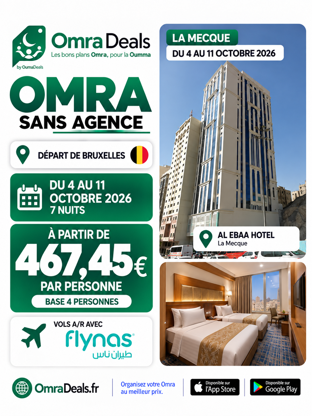 Omra au départ de Bruxelles debut octobre