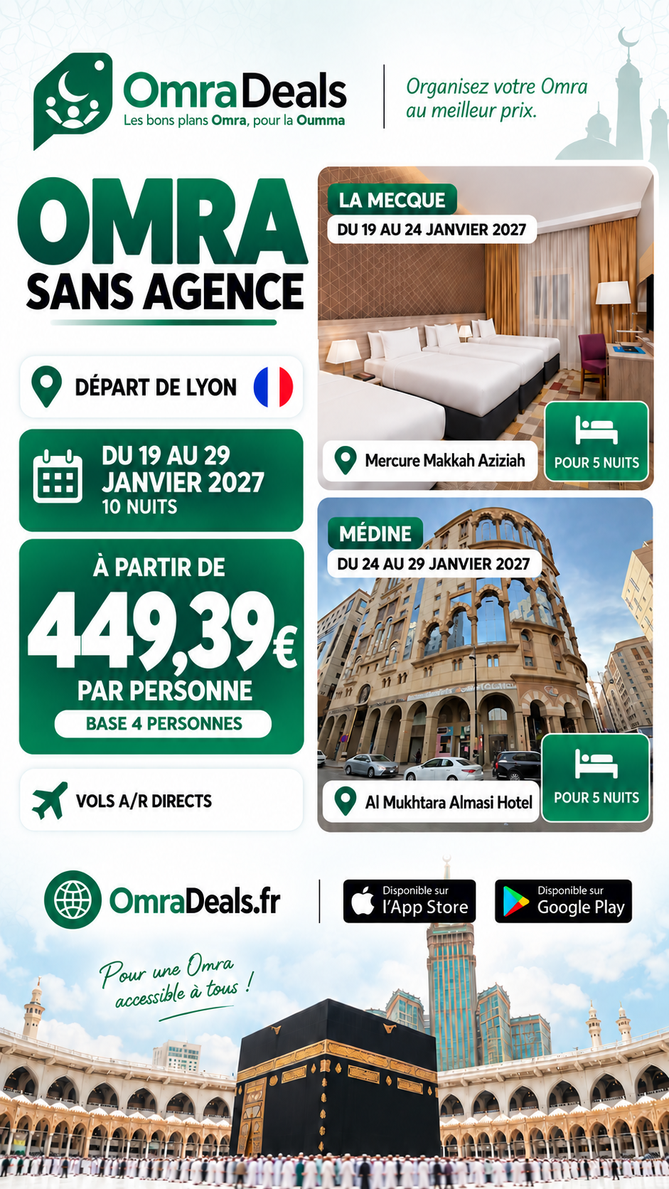 Omra sans agence au départ de Lyon