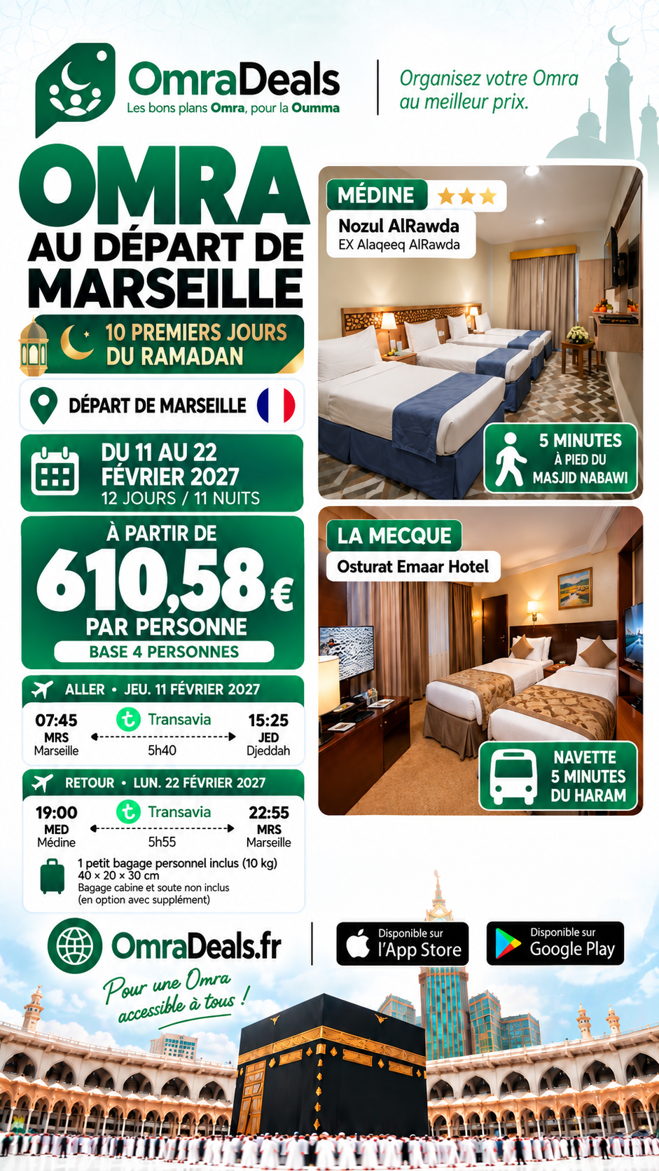 Omra au départ de Marseille – Les 10 premiers jours du Ramadan
